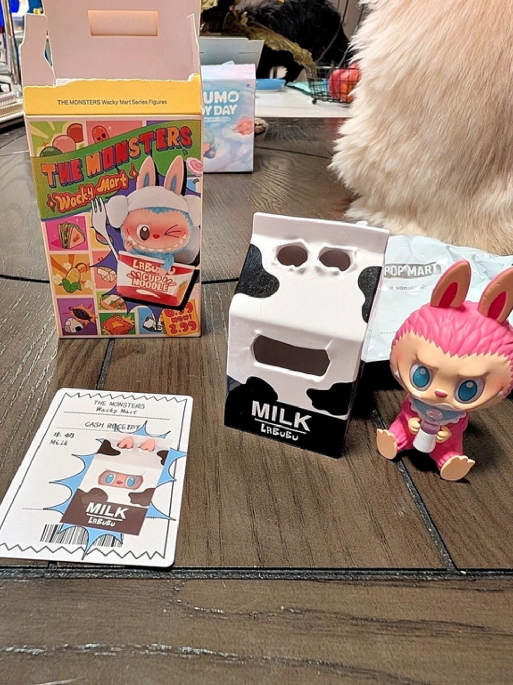 POP MART The Monsters Wacky Mart Labubu Figure in Pink & White